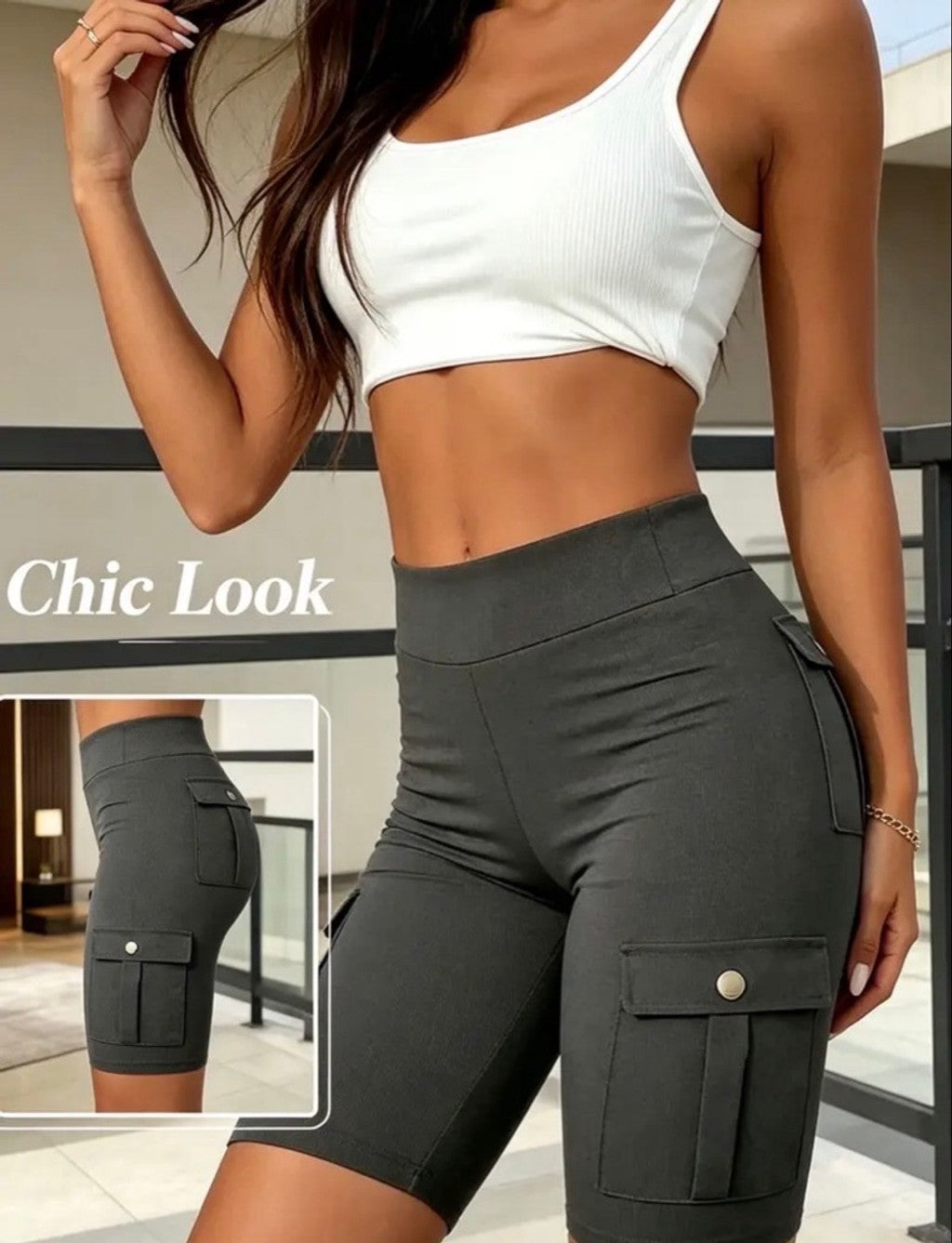 Urban Luxe Cargo Biker Shorts