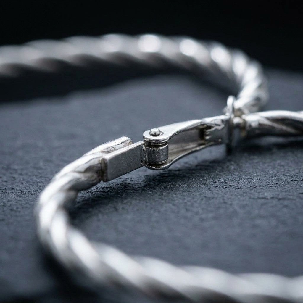 Twisted Silver Hoop Earrings