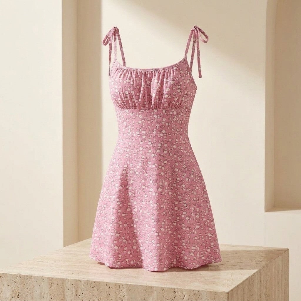 Pink Meadow Tie-Strap Mini Dress