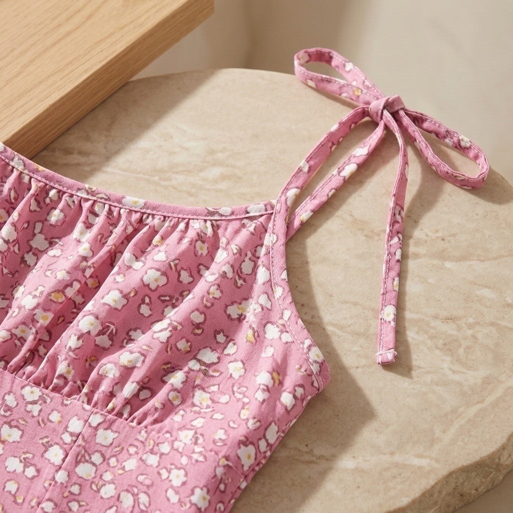 Pink Meadow Tie-Strap Mini Dress